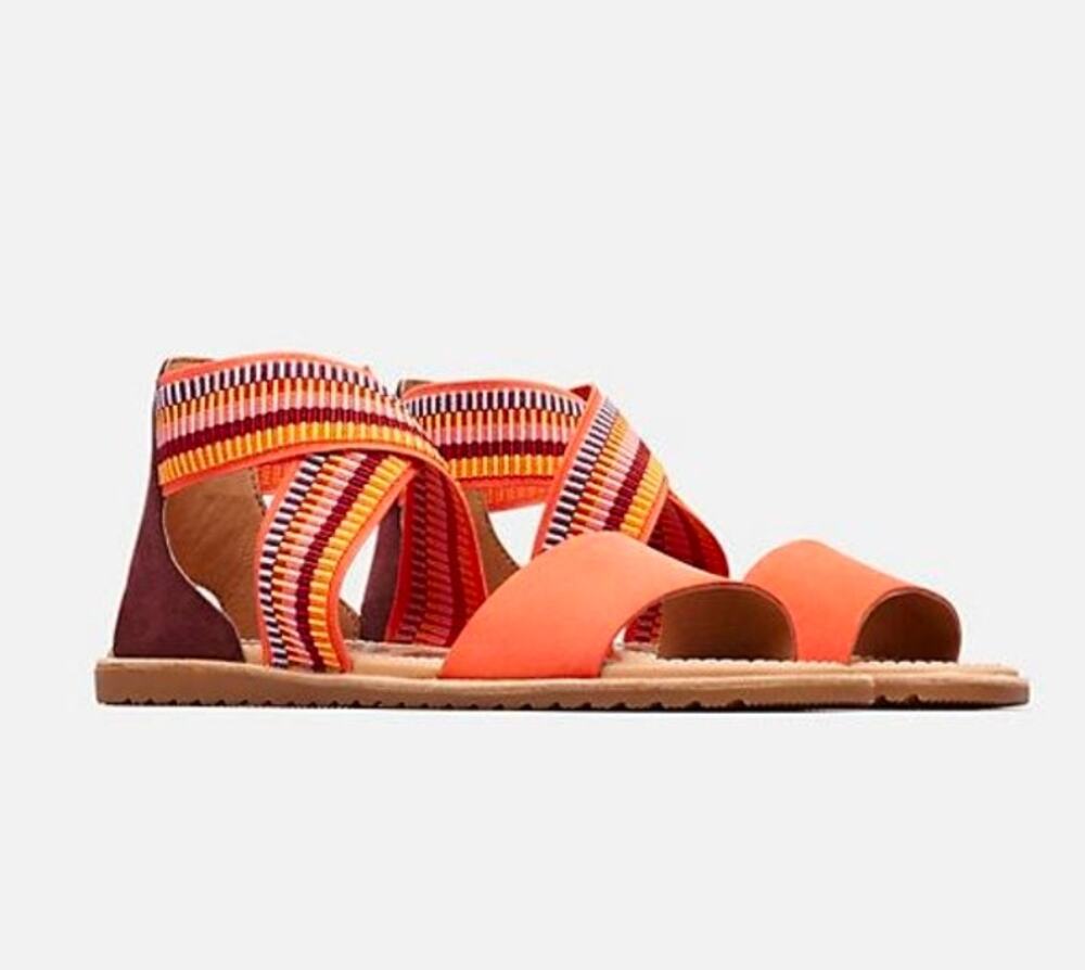 Sorel Ella orange in Zing sandals 8